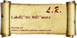 Labáth Rémusz névjegykártya